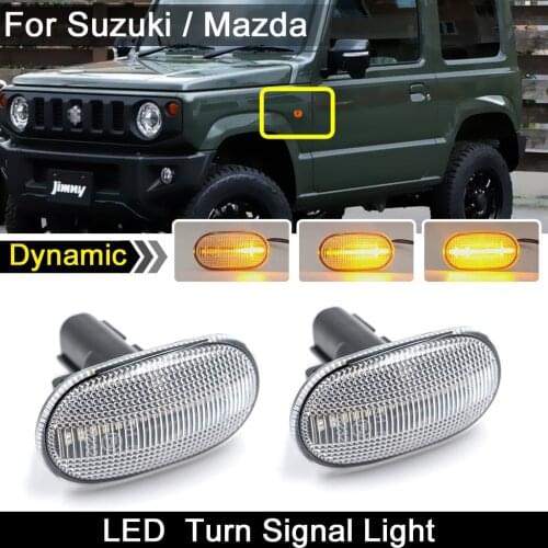For Mazda AZ Spiano Scrum For Suzuki Jimny Lapin Carry Chevrolet Clear Lens LED Side Marker Light Dynamic Amber Turn Signal Lamp