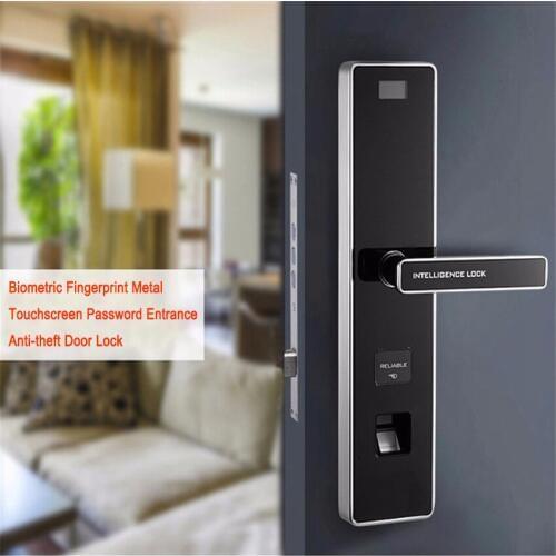 Biometric Fingerprint Metal Touchscreen Password Entrance Anti-theft Door Lock Biometric Access Handle Types Door Locks OS008F