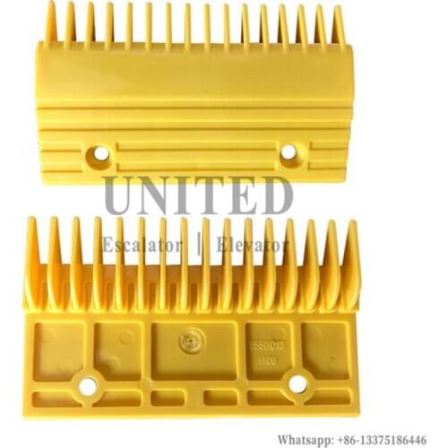 10pcs Escalator Yellow Plastic ABS Comb Plate HE655B013 L145mm W86.5mm Hole Space 92mm 16Teeth CENTER MIDDLE