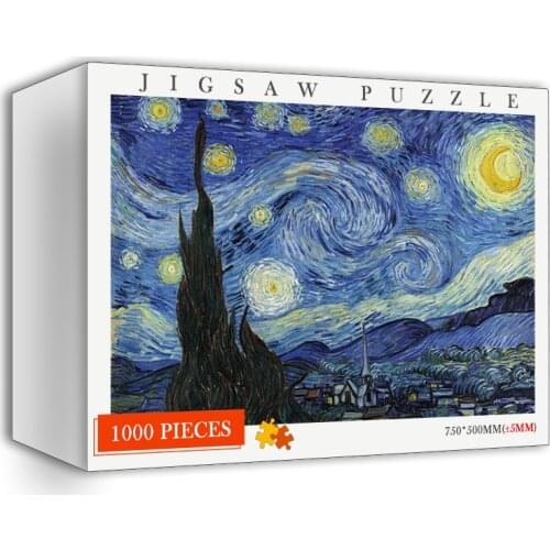 Oil Painting Wooden Puzzles Adults 1000 Pieces Jigsaw Puzzle Art Painting Wooden Adults Kids DIY Assembly 1000 Pieces Puzzle Toy