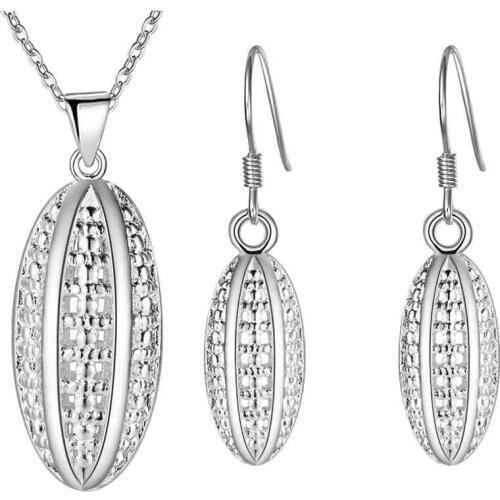 Pendant necklace Earrings Thick set 925 elegant fashion set of football accessories Luxury GirlsCZ Luxury Ms. girl Wedding