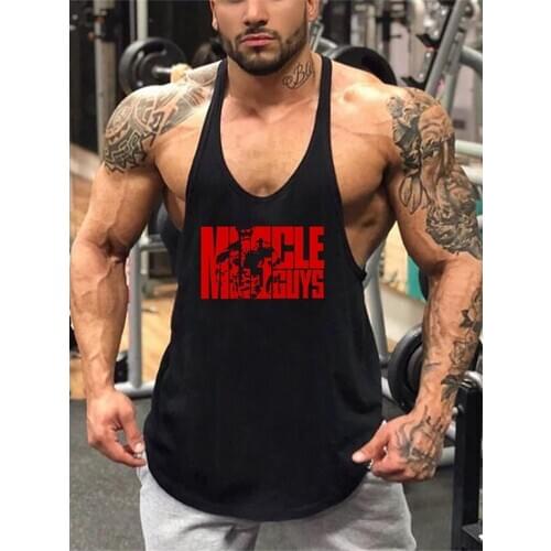 Gym Brand Clothing Bodybuilding Mens Back Tank Top Muscle Fashion Sleeveless Shirt Stringer Singlets Fitness Workout Sports Vest