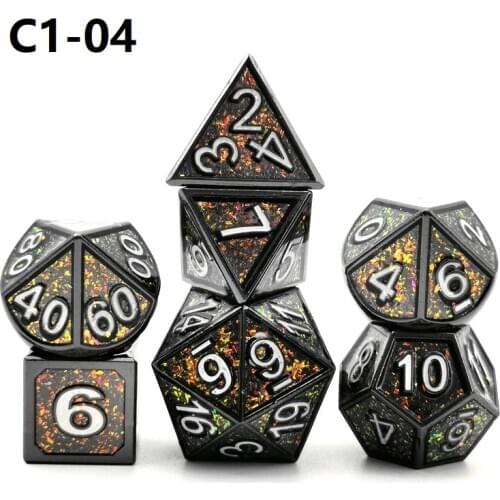 Metal dice set polyhedral rpg dice metal dnd dice d6 d10 d20 dados dobbelstenen playing cubes rol 2020 New upscale game dices