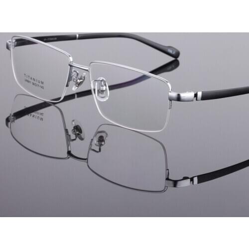 Pure Titanium Frame New Half Frame Glasses Mens Myopia Prescription Glasses Designer Two-color Titanium Glasses