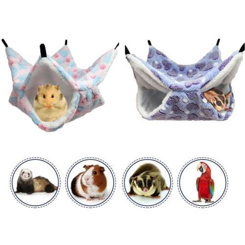 NACOCO Hamster Nest for Golden Hamster Cat Cage Bed Hamster Cavy Hedgehog Squirrel of Hamsters Warm House Double Layer Hammock