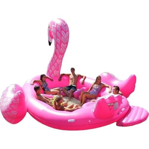 Inflatable Swimming 6-Person Island Flamingo Unicorn White Swan Peacock Island Float Cross-Border Wholesale and Retail