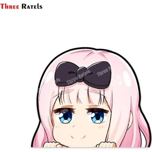 Three Ratels B315 Cute Anime Girl Peeking Chika Sticker For Bmw E90 Skateboard Laptop Decor Anti Scratch Film Decals
