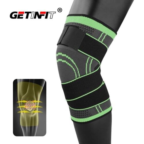 New Fashion 1Pcs 1PC Sports Kneepad Men Pressurized Elastic Knee Pads Support Fitness Gear Basketball Volleyball Brace Protector