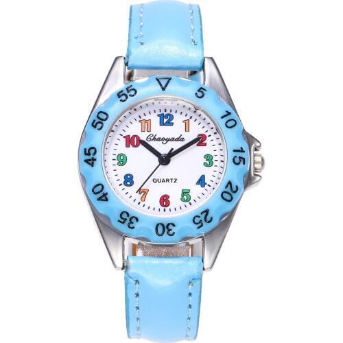 2019 New Fashion Childrens Watches for Boys/Girls Cute Carton Watch Kids Sports Quartz Wristwatches Leather Student Clock Gift