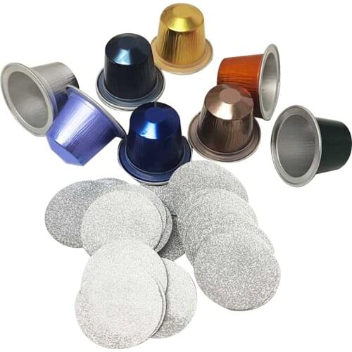 1000pcs Empty 37mm Nespresso Aluminum Coffee Capsule With Sealing Machine Lids For Nespresso Coffee Packaging