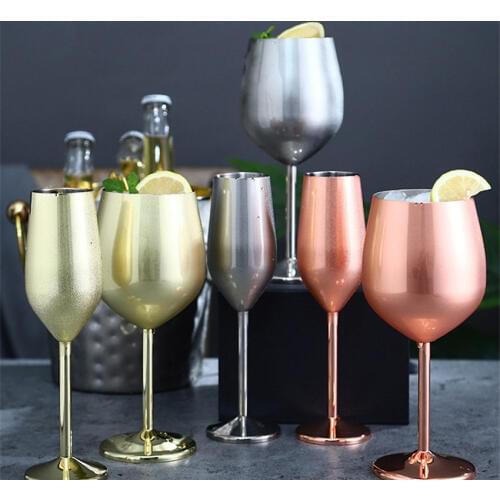 304 stainless steel copper plated single-layer goblet anti-fall glass cocktail glass wine cups champagne glasses Bar Restaurant