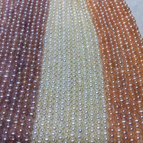 Wholesale 3-3.5MM Real Cultured Freshwater Potato Shape Pearl Necklace Strand String Jewelry Beads Accessory 10pcs/lot