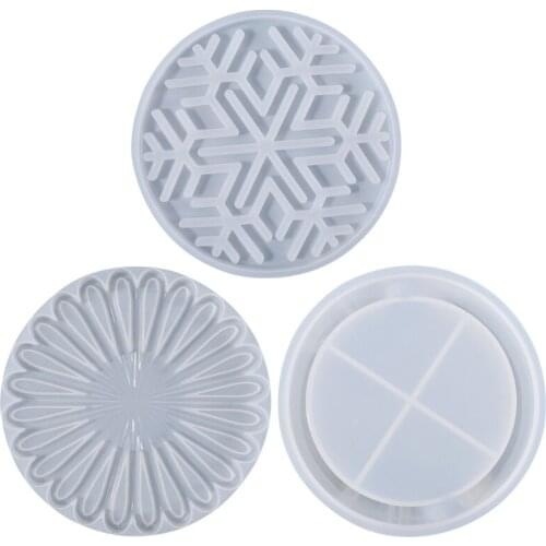 Coaster Epoxy Resin Mold Round Cup Mat Storage Box Silicone Mould DIY Crafts Ornaments Home Decorations Casting Tool