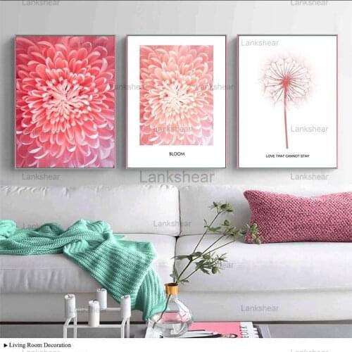 Scandinavian Fashion Dandelion Poster Flower Feather Nordic Wall Art Canvas Print Painting Modern Living Room Decoration Picture