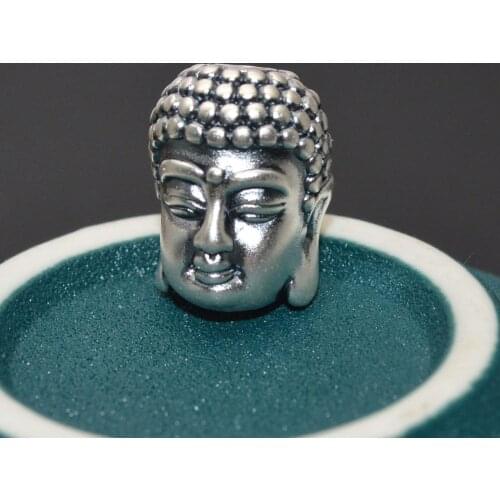 S999 Silver Three-dimensional Guanyin Head 3mm Big Hole Loose Beads Fashion Prayer Jewelry Making Findings 10pcs/lot