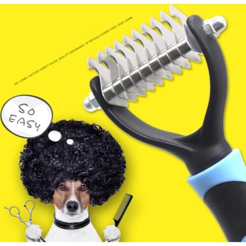 Pet Cat Dog Open Knot Knife Brush Tool Hair Fur Shedding Trimmer Grooming Comb for Matted Long Hair Curly Pet