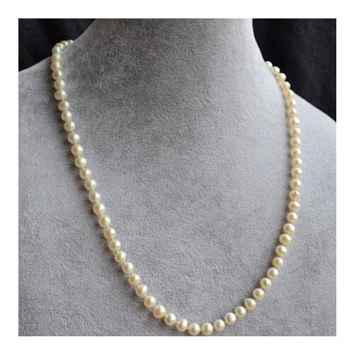 Unique Pearls jewellery Store White Pearl Necklace 5-6mm Baby Round Real Freshwater Pearl Necklace Fine Jewelry