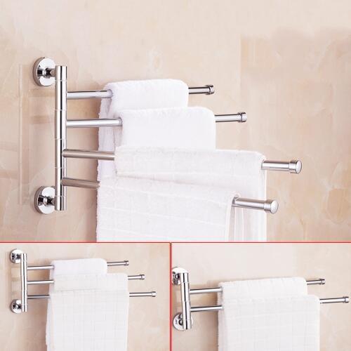 Stainless Steel Towel Bar Rotating Towel Rack Bathroom Kitchen Wall-mounted Towel Polished Rack Holder Hardware Accessory