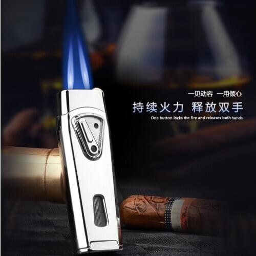 JOBON Windproof Lighter Inflatable Jet Blue Flame Cigar Spray gun gas lighter premium gift