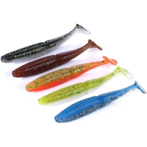5PCS/Lot 9.7g 10cm Wobblers Fishing Lures Easy Shiner Swimbait Silicone Soft Bait Double Color Carp Pike Artificial Soft Lure