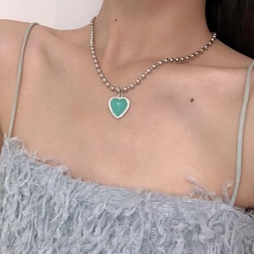 European and American Fashion Small Choker Female Color Jelly Love Necklaces For Women Girls Pendientes Jewelry Gifts 2021