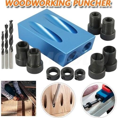 1/7/8/14/15 PCS Woodworking Oblique Hole Locator Drill Bits Pocket Hole Jig Kit