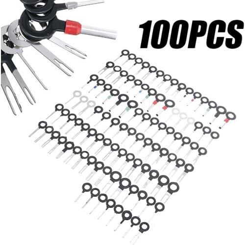 100pcs/set Pin Ejector Wire Kit Extractor Auto Terminal Removal Connector Set For CarPlug Repair Tool