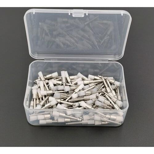 100pc/box White Dental Lab Polishing Brush Nylon Flat Shape Latch Type (RA) Polisher Prophylaxis Brushes Dental Disposables