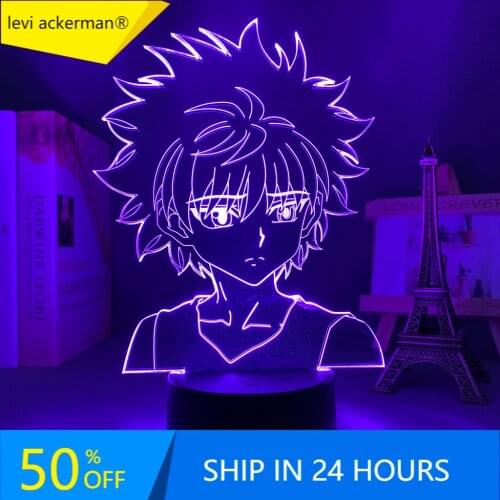 3d Led Lamp Anime Hunter X Hunter Killua for Bedroom Decor Nightlight Birthday Gift Acrylic Led Night Light Hxh Killua Cute