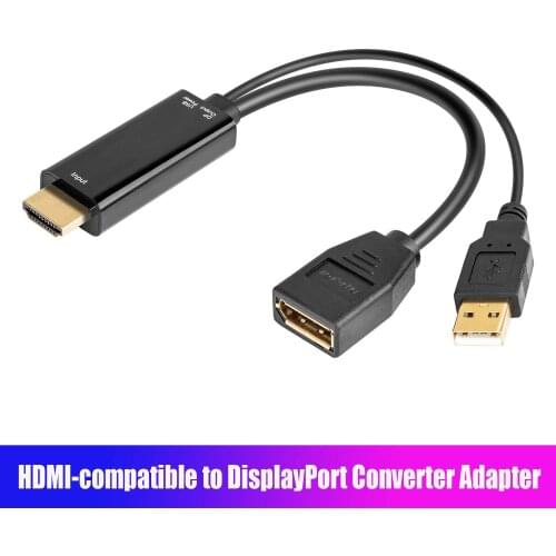 4K@30Hz HDMI-compatible to Displayport Converter Adapter HDMI-compatible 2.0 to Displayport Cable for PS5 PS4 Pro XBox PC Laptop