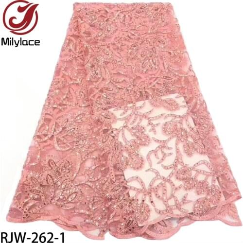 African Net Sequins Lace Fabric 2020 High Quality French Mesh Lace Fabric for Wedding Sewing RJW-262