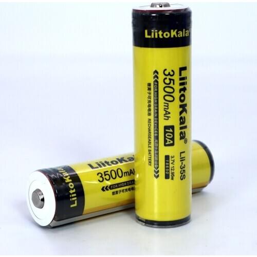 6PCS LiitoKala Lii-35S 18650 battery 3.7V lithium ion 3500mAh lithium battery suitable for flashlight PCB protection