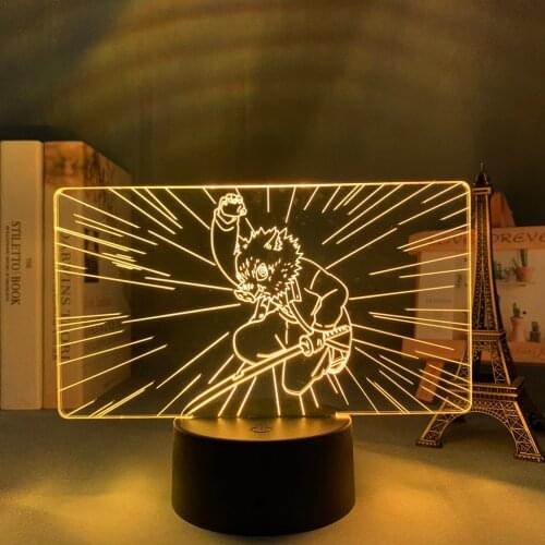 Anime Led Light Kimetsu No Yaiba for Bedroom Decoration Night Light Gift Manga 3d Lamp Demon Slayer Inosuke Hashibira Room Decor