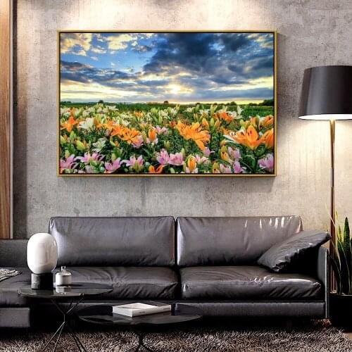 Artcozy Oil Canvas Painting colorful flowers For Home Decoration Wall Art