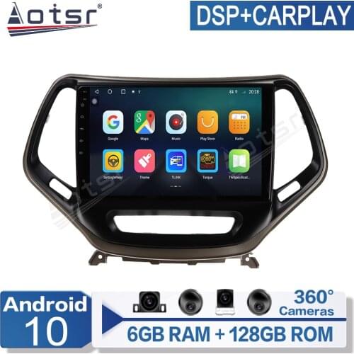 6+128g Android 10 Car Radio For JEEP Cheroki 2014-2018 Multimedia Video Player Navigation GPS Multimedia Stereo DVD Player