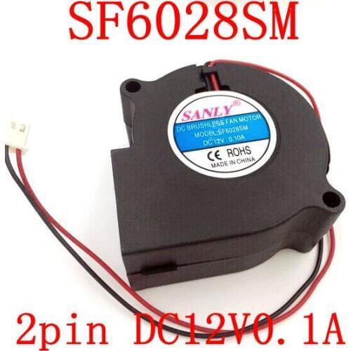Free Shipping New original SANLY SF6028SM 2pin DC12V 0.1A Silent turbo blower for Ultra quiet fan humidifier