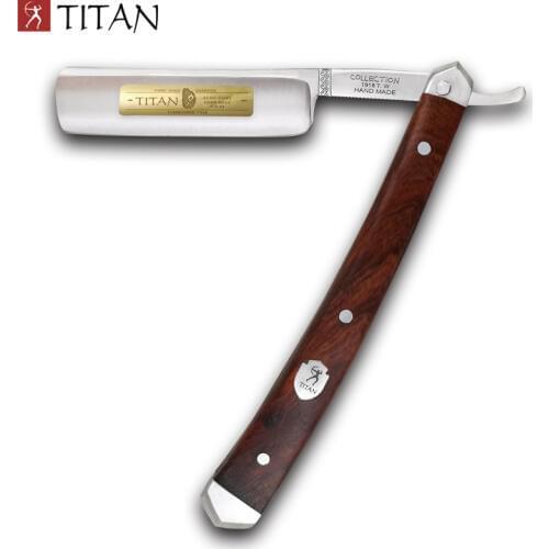 Free shipping Titan straight razor wooden handle hand made stainless steel balde