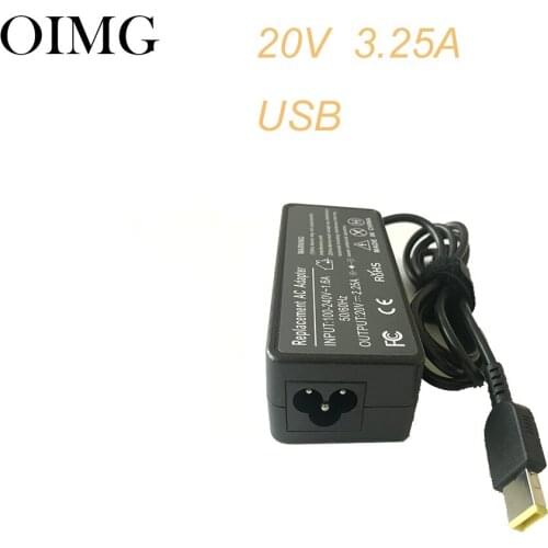 20V 3.25A 65W AC Adapter For LENOVO Laptop - Check Tip Size USB TYPE Power Supply
