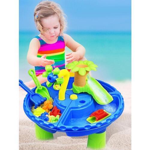 Large Childrens Beach Toys Outdoor Play Sand Table Set Baby Play Water Dredging Tools Play House Toys For Kids