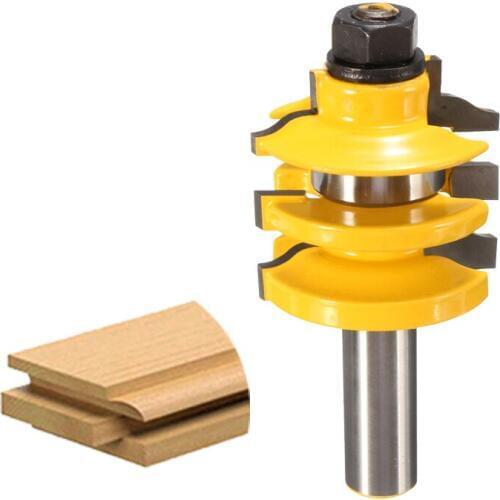 High Quality 1Pcs Stacked Rail Router Bit - 1/2" Shank For wooden door frames Woodworking tools Durable