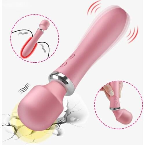 20 Speeds Dual Vibrators AV Magic Wand For Women Vagina Clitoris Stimulator Body Anal Massager Women Masturbators Adult Sex T L1