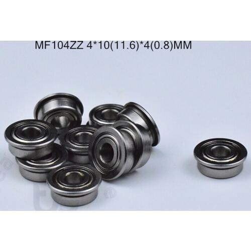 MF104ZZ LF1040ZZ 4*10(11.6*4(0.8)MM 10pieces ABEC-5 Flange bearings Free shipping chrome steel bearing MF104ZZ LF1040ZZ