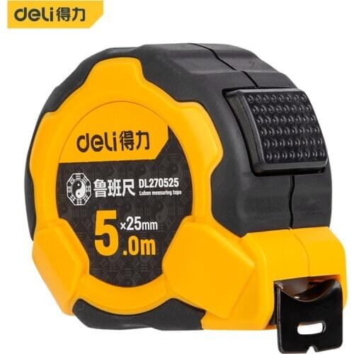 Deli Carpenters Square High Accuracy Auto Lock Gauging Tool Retractable Ruler Tape Measure Sewing Pull Steel Tailor Flexible