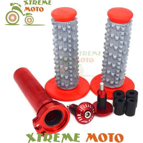 Red Aluminum 7/8" 22mm Twister Throttle Tube Handlebar Caps Plugs Grips For Honda CRF250R CRF250X CRF450R CRF450RX CRF450X