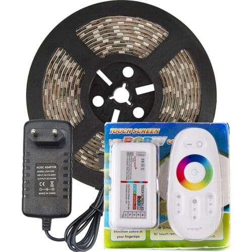 LED STRIP Kit DC12V LED Strip Light 5050 60LED/m 5M with 2.4G RF LED Controller 12V 3A Power Supply 5050 LED Tape RGB RGBW RGBWW