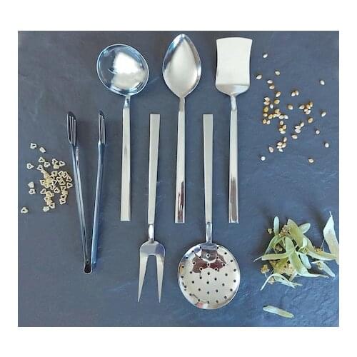 Kitchen Tools Stainless Steel Service Team Scoop Colander Spoon Set Modern Kitchen Appliances Mixer Holder Tools