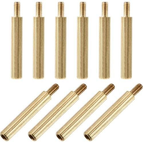 M2 x 17 mm + 4 mm Male to Female Cylinder Knurled Brass Spacer Standoff
