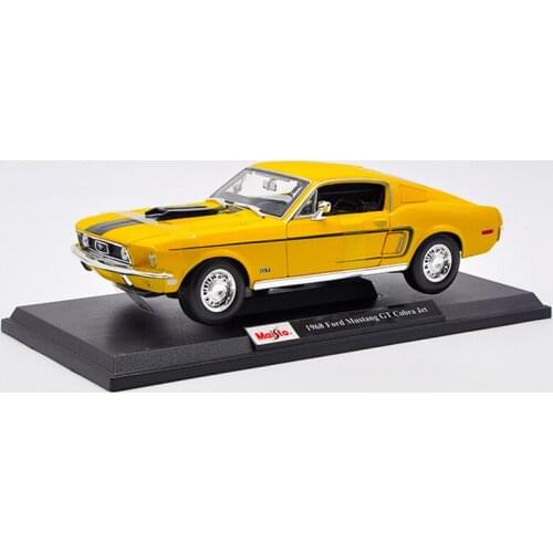 Maisto 1:18 1968 Mustang GT Cobra Jet Die Casting Simulation Alloy Car Model Crafts Decoration Collection Toy Tools Gift