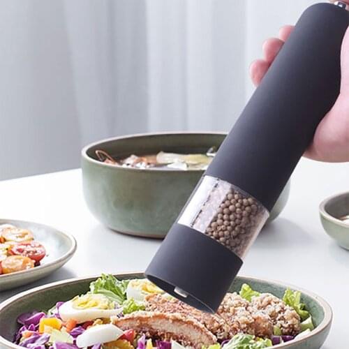 Pepper Grinder Stainless Steel Electric Salt Kitchen Tools and Pepper Mill Grinder Spice Shakers Accessories for Cooking Food