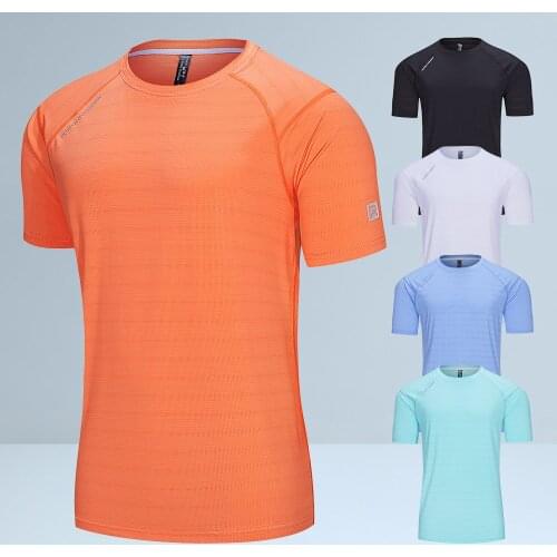 Mans T-Shirt Hot Selling Summer 89%Nylon + 11%Spandex Loose Casual Short Sleeve T Shirt Fitness Outdoor Sports Running T-Shirt